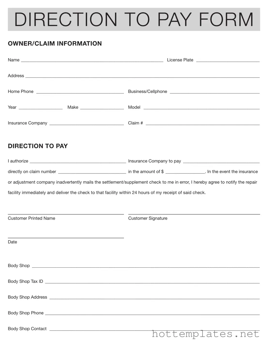 Fill in a Valid Authorization And Direction Pay Template