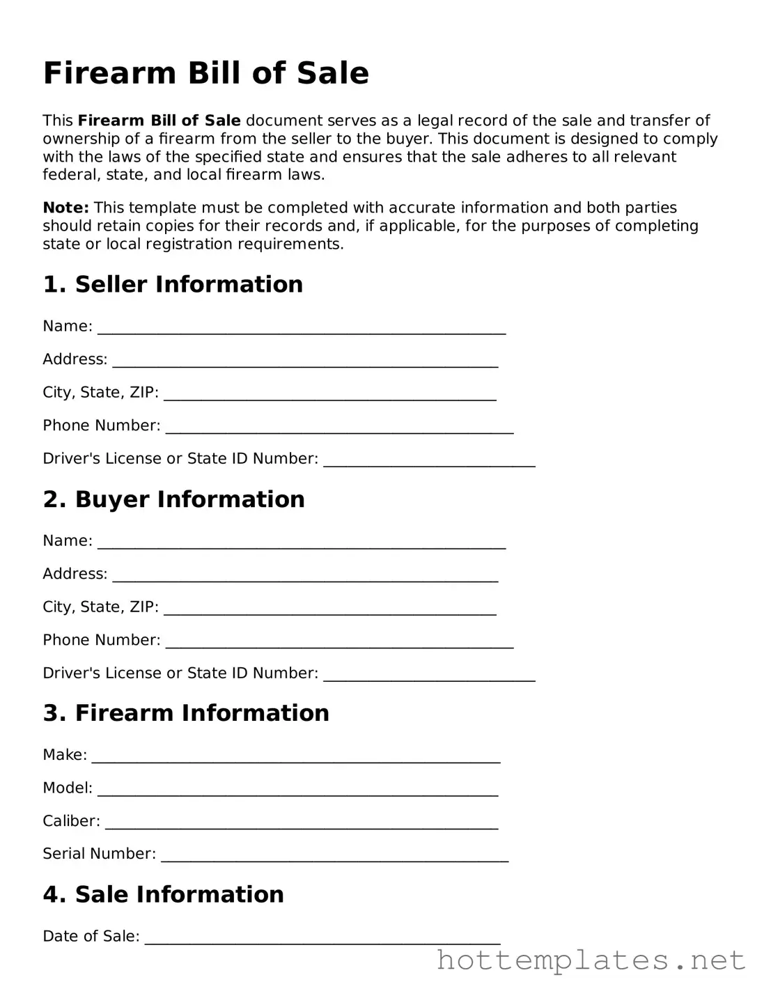 Attorney-Verified Firearm Bill of Sale Form