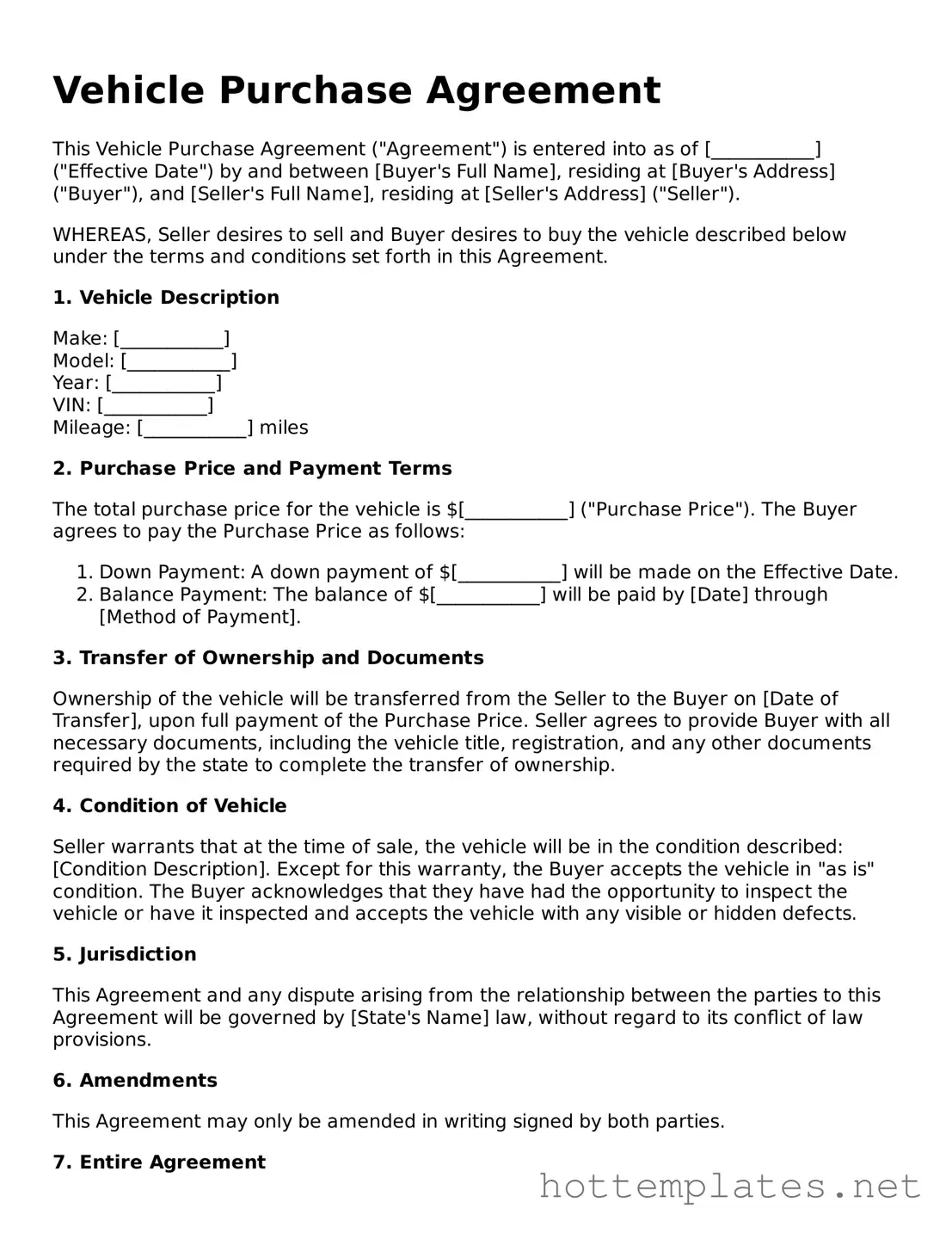 Attorney-Verified Vehicle Purchase Agreement Form