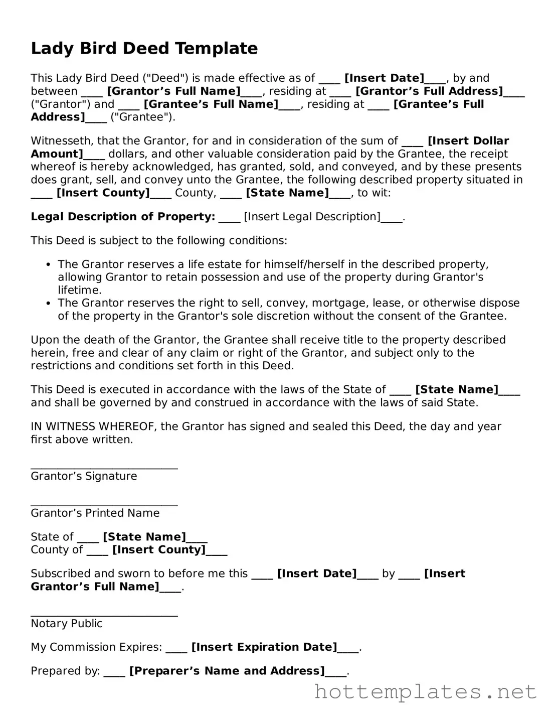 Attorney-Verified Lady Bird Deed Form