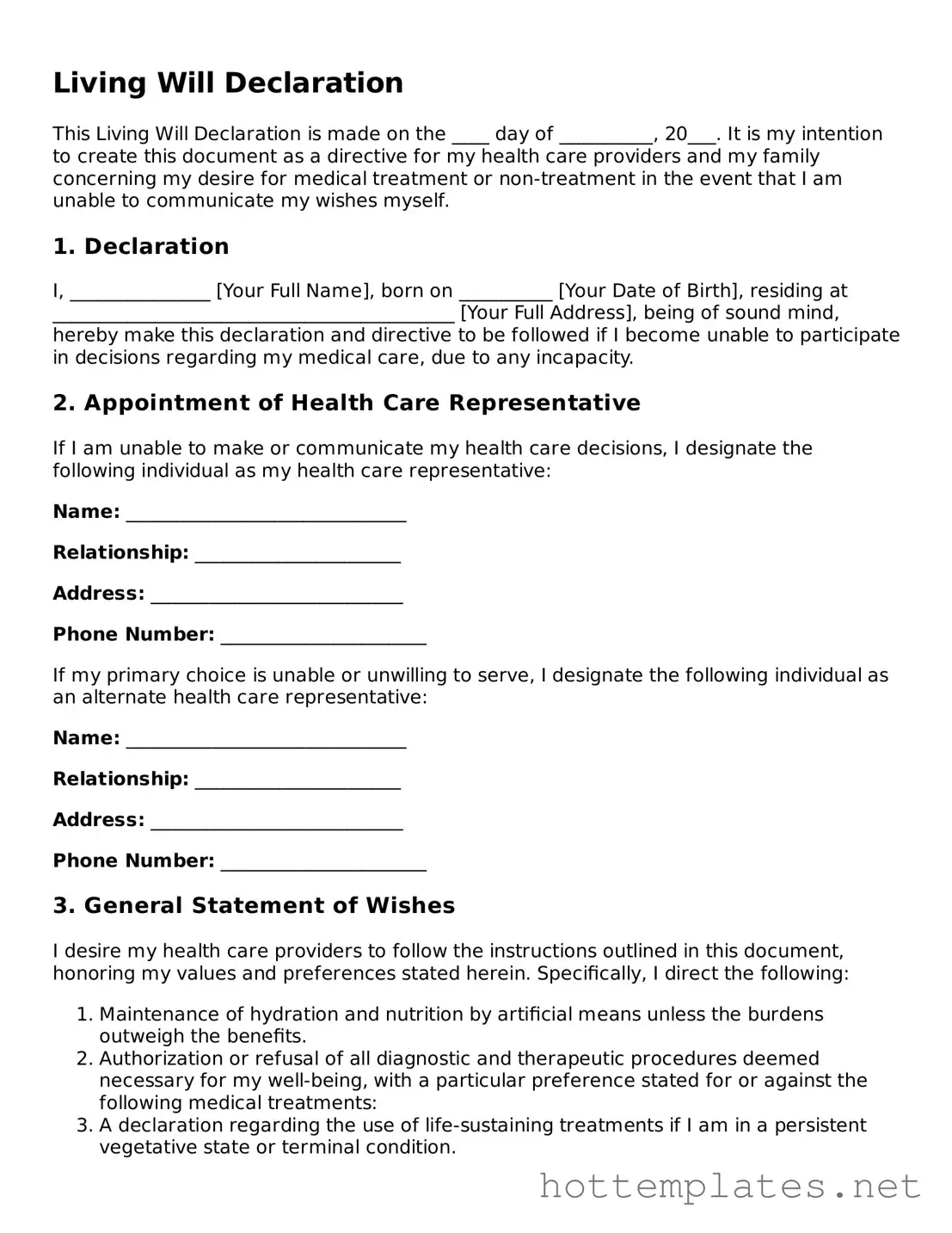 Attorney-Verified Living Will Form