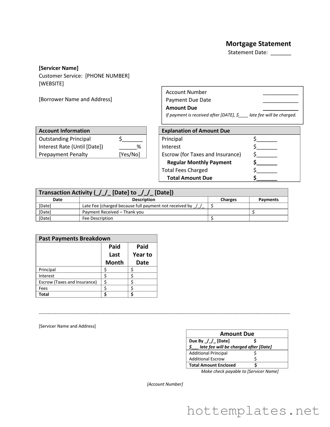 Fill in a Valid Mortgage Statement Template