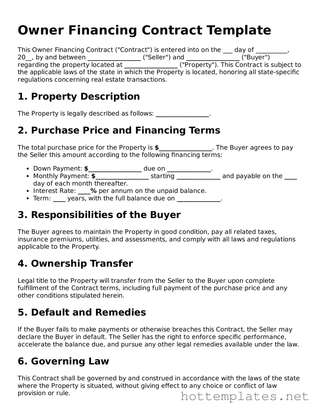 Attorney-Verified Owner Financing Contract Form