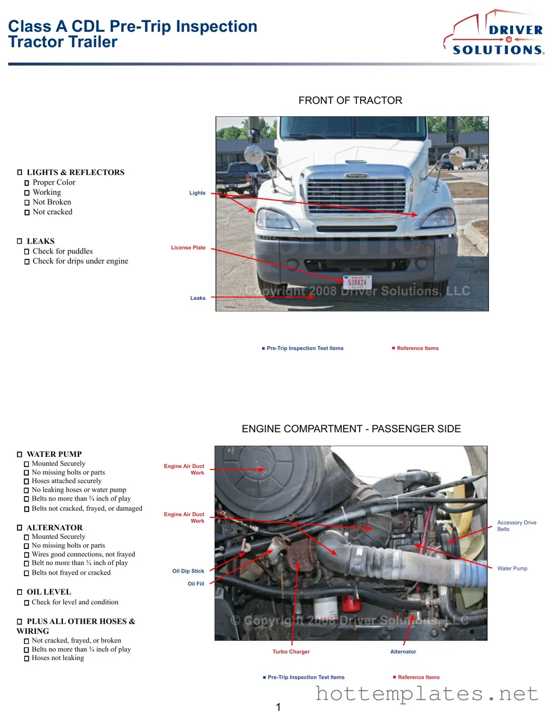 Fill in a Valid Pre Trip Inspection Checklist Template