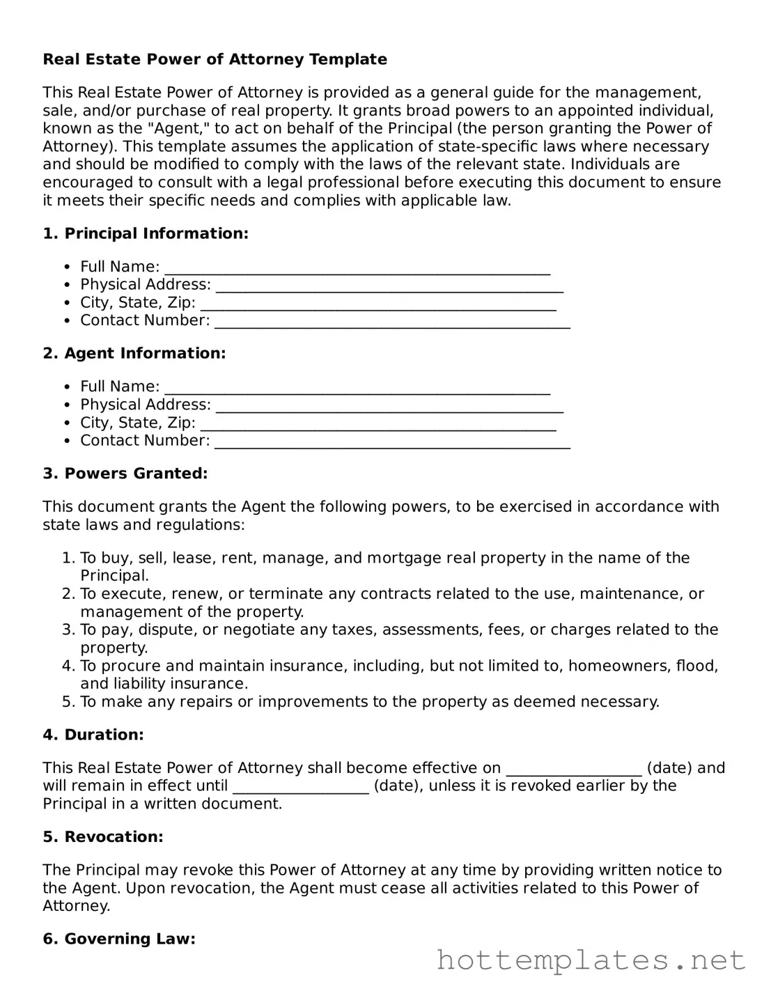 Attorney-Verified Real Estate Power of Attorney Form