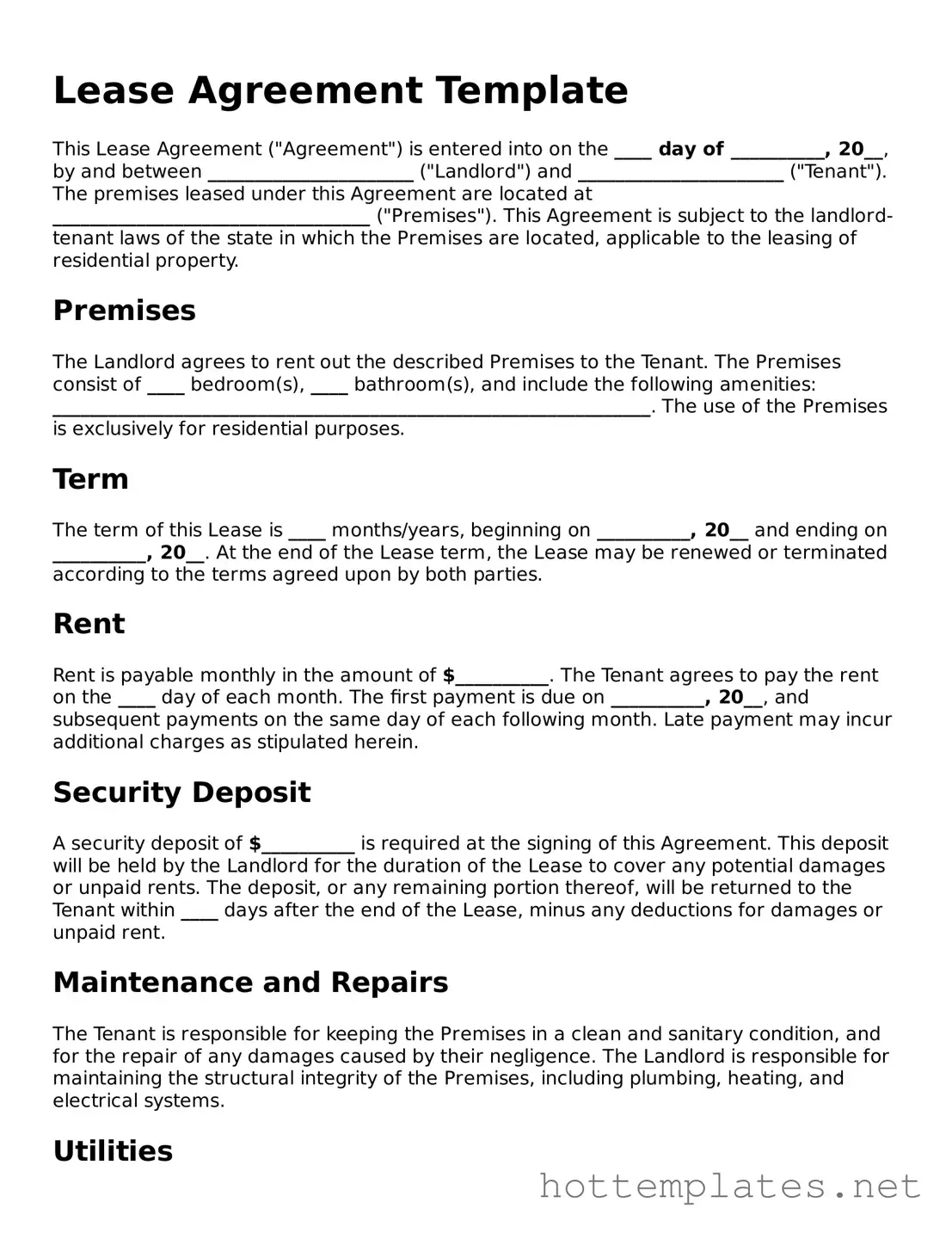 Attorney-Verified Lease Agreement Form