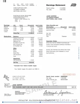 Fill in a Valid Adp Pay Stub Template