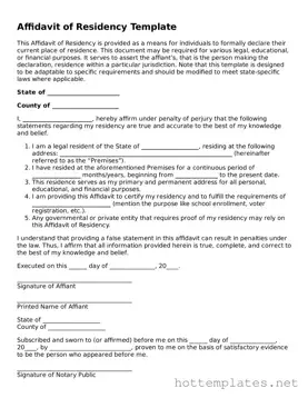 Attorney-Verified Affidavit of Residency Form