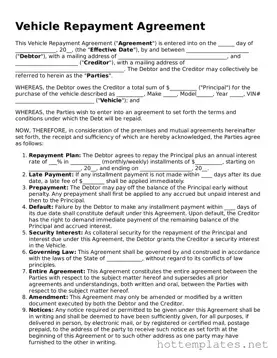 Attorney-Verified Vehicle Repayment Agreement Form