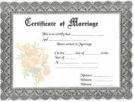 Fill in a Valid Marriage Certificate Template