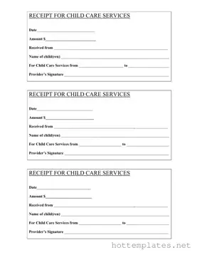 Fill in a Valid Childcare Receipt Template