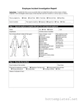 Fill in a Valid Employee Accident Report Template
