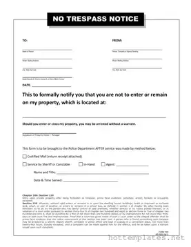 Fill in a Valid No Trespassing Letter Template