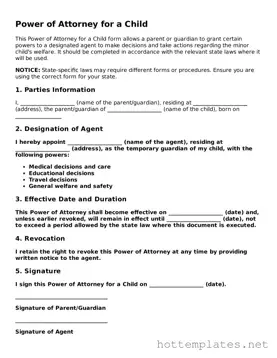 Attorney-Verified Power of Attorney for a Child Form