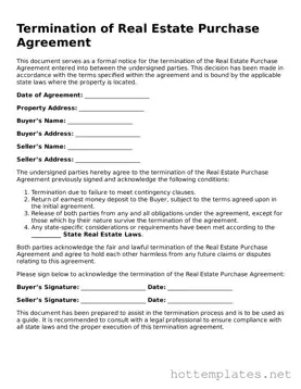 Attorney-Verified Termination of Real Estate Purchase Agreement Form
