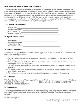 Attorney-Verified Real Estate Power of Attorney Form
