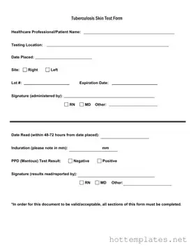 Fill in a Valid Tb Test Template