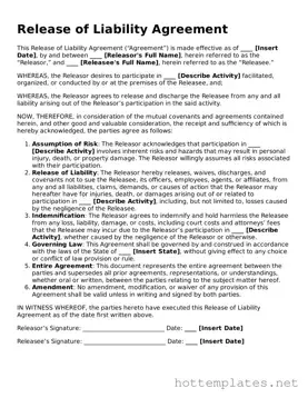 Attorney-Verified Release of Liability Form