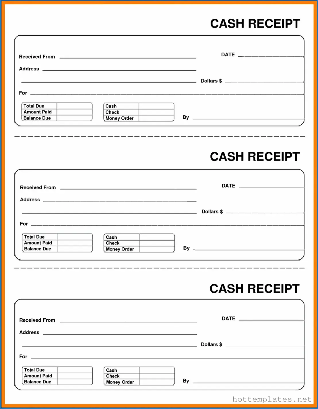 Fill in a Valid Cash Receipt Template