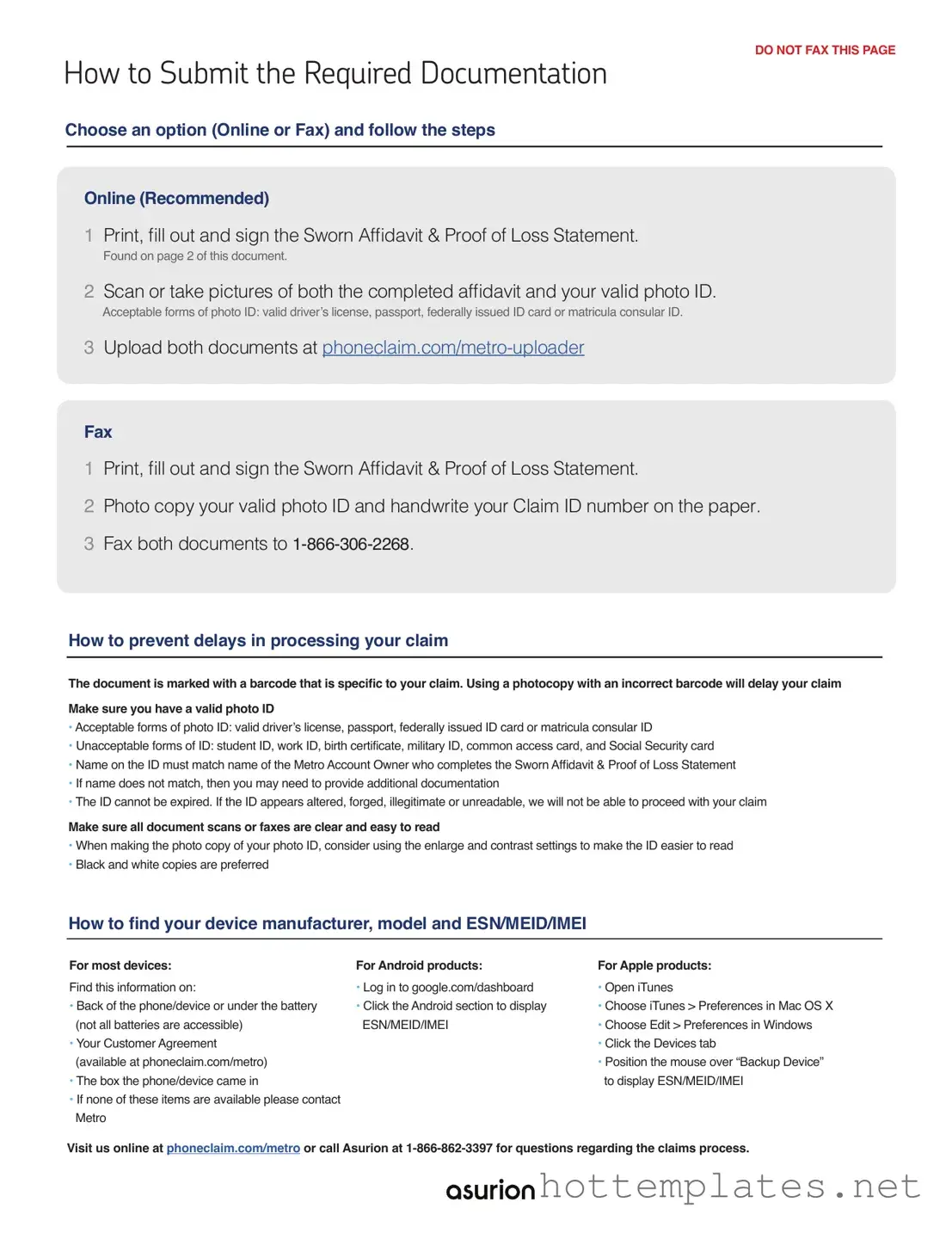 Fill in a Valid Asurion F-017-08 MEN Template